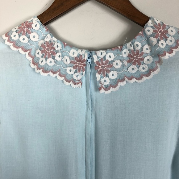 Vintage Gunne Sax Blue Boho Maxi Prairie Dress - Picture 9 of 16